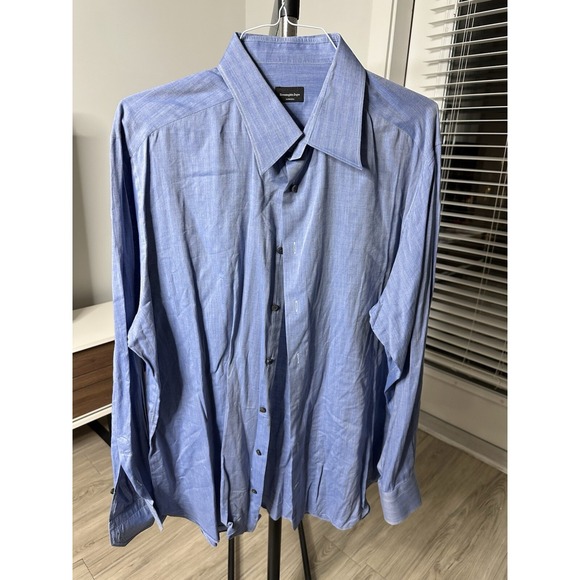 Ermenegildo Zegna Other - Ermenegildo Zegna Su Misura Regular Fit Long Sleeve Blue Shirt 46/18